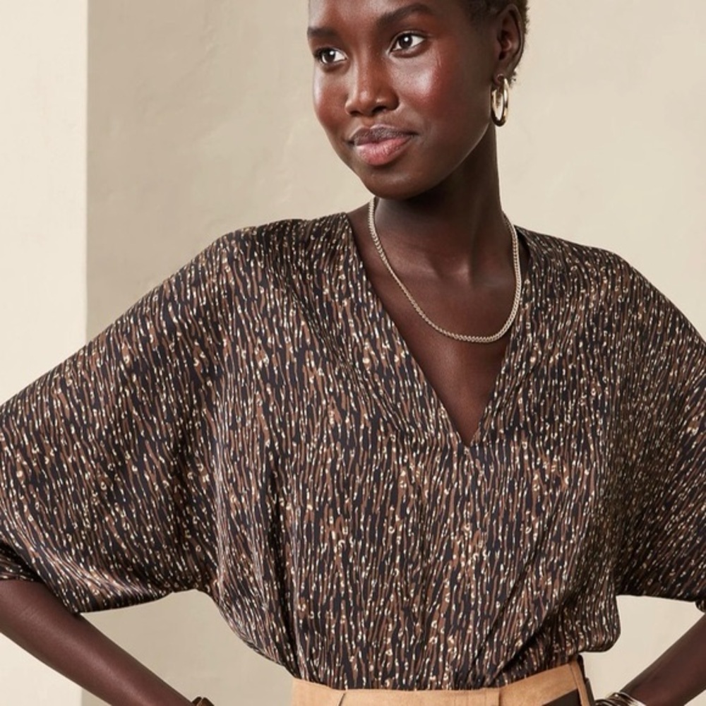 Banana Republic Black and Brown Blouse